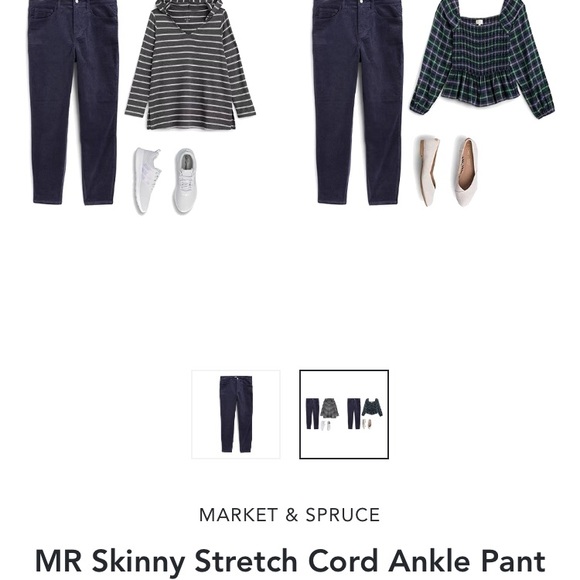 Market & spruce navy cord ankle pant - Picture 6 of 7